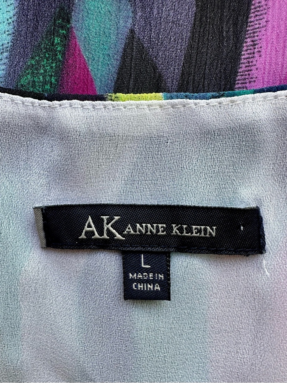 Anne Klein watercolor sleeveless lined shell top - Picture 7 of 8